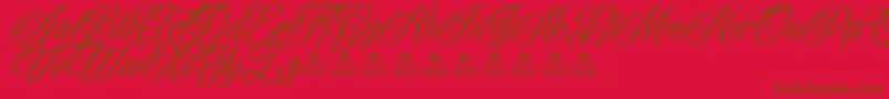 CallingAngelsPersonalUse Font – Brown Fonts on Red Background