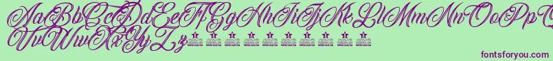 CallingAngelsPersonalUse Font – Purple Fonts on Green Background
