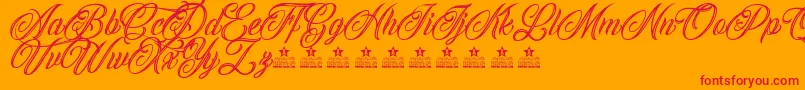 CallingAngelsPersonalUse Font – Red Fonts on Orange Background