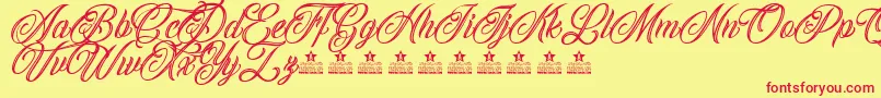 CallingAngelsPersonalUse-Schriftart – Rote Schriften auf gelbem Hintergrund