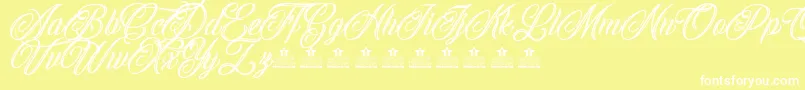 Шрифт CallingAngelsPersonalUse – белые шрифты на жёлтом фоне