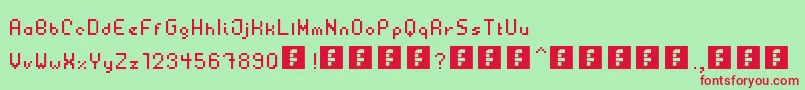 Plastica Font – Red Fonts on Green Background