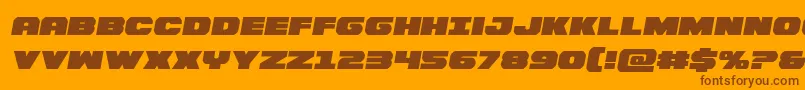 Bummersemital-Schriftart – Braune Schriften auf orangefarbenem Hintergrund