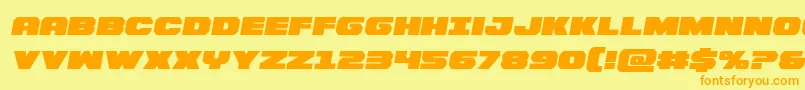 Fonte Bummersemital – fontes laranjas em um fundo amarelo