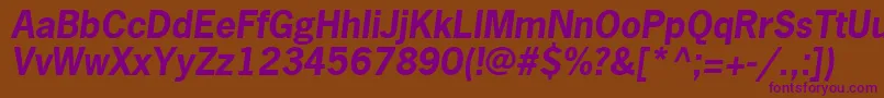 MacroSsiBoldItalic Font – Purple Fonts on Brown Background