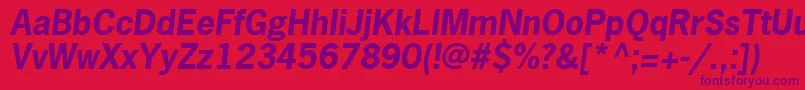 MacroSsiBoldItalic Font – Purple Fonts on Red Background