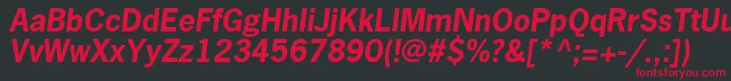 MacroSsiBoldItalic Font – Red Fonts on Black Background