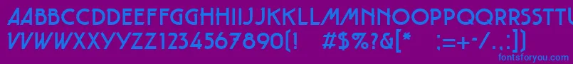 フォントTautLtRegular – 紫色の背景に青い文字
