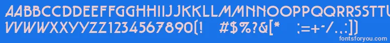 フォントTautLtRegular – ピンクの文字、青い背景