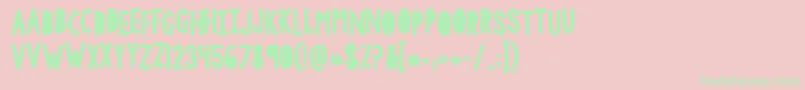 フォントKgblessyourheart – ピンクの背景に緑の文字
