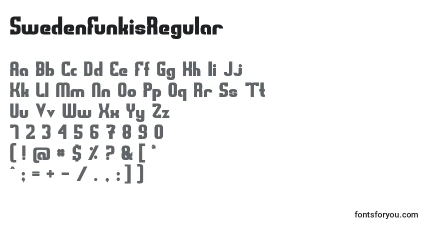 Schriftart SwedenFunkisRegular – Alphabet, Zahlen, spezielle Symbole