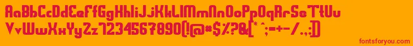 SwedenFunkisRegular Font – Red Fonts on Orange Background