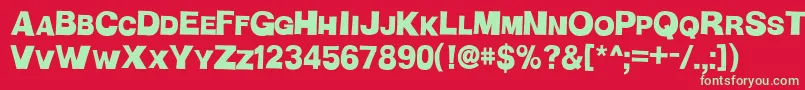 HMan Font – Green Fonts on Red Background