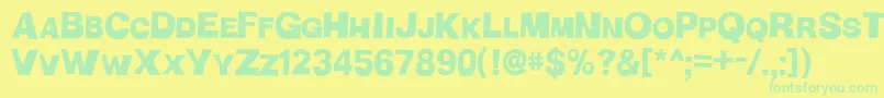 HMan Font – Green Fonts on Yellow Background