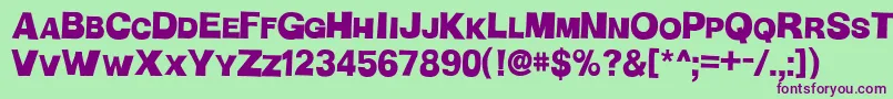 HMan Font – Purple Fonts on Green Background