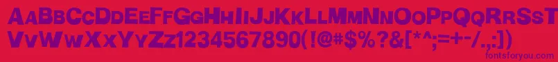 HMan Font – Purple Fonts on Red Background