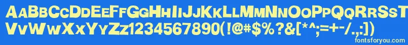 HMan Font – Yellow Fonts on Blue Background