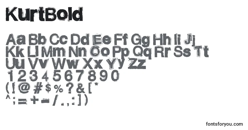 A fonte KurtBold – alfabeto, números, caracteres especiais