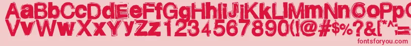 KurtBold-Schriftart – Rote Schriften auf rosa Hintergrund