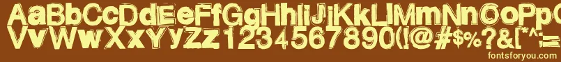 KurtBold-Schriftart – Gelbe Schriften auf braunem Hintergrund