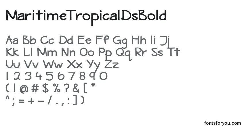 Шрифт MaritimeTropicalDsBold – алфавит, цифры, специальные символы