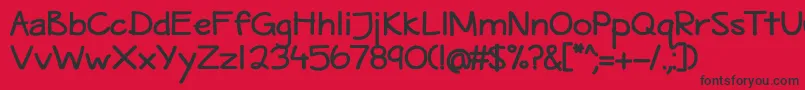 Czcionka MaritimeTropicalDsBold – czarne czcionki na czerwonym tle