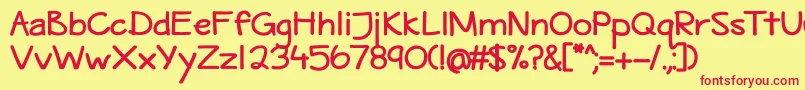 MaritimeTropicalDsBold Font – Red Fonts on Yellow Background
