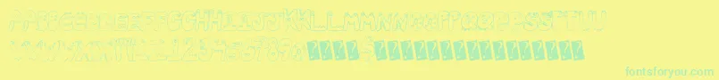 Tinyfriends-fontti – vihreät fontit keltaisella taustalla