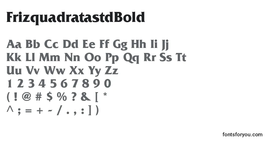FrizquadratastdBold-fontti – aakkoset, numerot, erikoismerkit