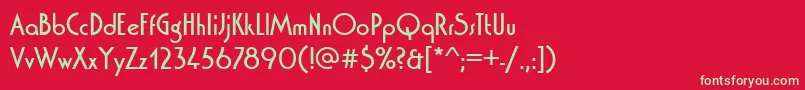 フォントWashingtond – 赤い背景に緑の文字