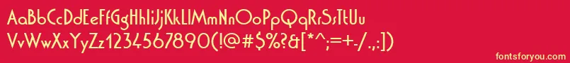 Washingtond Font – Yellow Fonts on Red Background