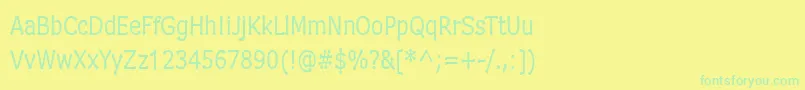 Weitere Informationen zur DrummonNarrow-Schriftart DrummonNarrow-Schriftart – Grüne Schriften auf gelbem Hintergrund