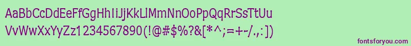 DrummonNarrow Font – Purple Fonts on Green Background