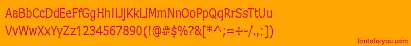 DrummonNarrow-fontti – punaiset fontit oranssilla taustalla
