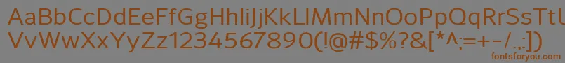 SavileMedium-Schriftart – Braune Schriften auf grauem Hintergrund