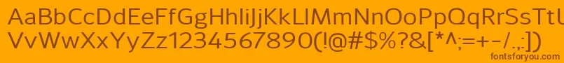 SavileMedium-Schriftart – Braune Schriften auf orangefarbenem Hintergrund