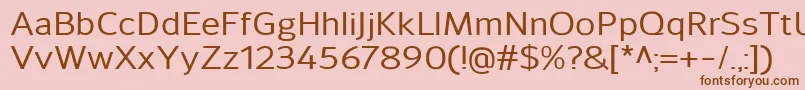 Fonte SavileMedium – fontes marrons em um fundo rosa