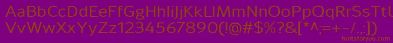SavileMedium-Schriftart – Braune Schriften auf violettem Hintergrund