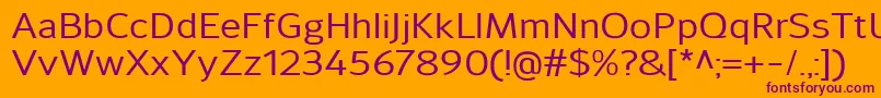 SavileMedium-fontti – violetit fontit oranssilla taustalla