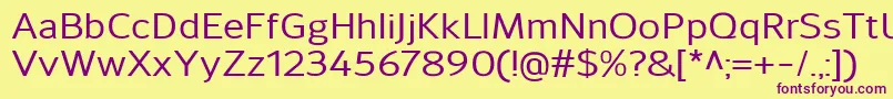 SavileMedium-Schriftart – Violette Schriften auf gelbem Hintergrund