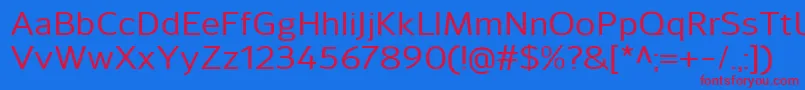 SavileMedium-fontti – punaiset fontit sinisellä taustalla