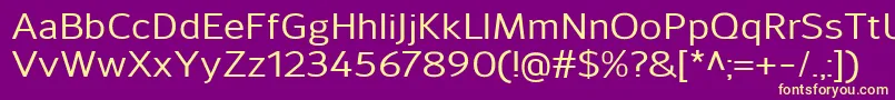 SavileMedium-Schriftart – Gelbe Schriften auf violettem Hintergrund