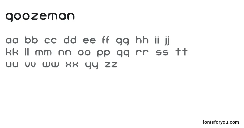 Schriftart Goozeman – Alphabet, Zahlen, spezielle Symbole