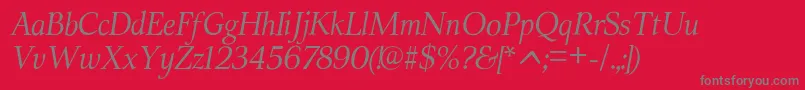 Moderat0-Schriftart – Graue Schriften auf rotem Hintergrund