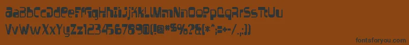 フォントVectroid – 黒い文字が茶色の背景にあります