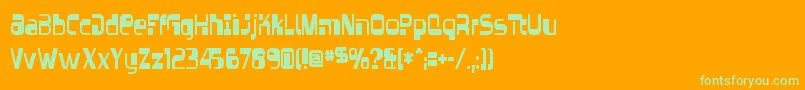 Vectroid Font – Green Fonts on Orange Background