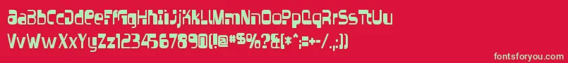 フォントVectroid – 赤い背景に緑の文字