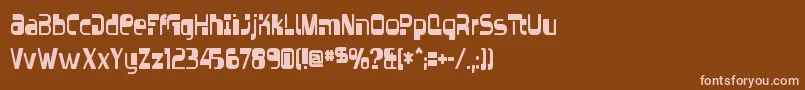 フォントVectroid – 茶色の背景にピンクのフォント