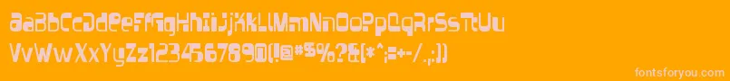 Vectroid-Schriftart – Rosa Schriften auf orangefarbenem Hintergrund
