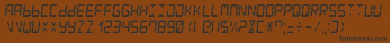 DigitalCounter7Italic Font – Black Fonts on Brown Background